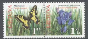 Lithuania Sc 901 2009 Flora Fauna Red Book stamp set mint NH