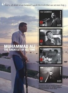 Gambia 2008 - Muhammad Ali - Sheet of 4 stamps - Scott #3163 - MNH