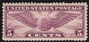 US# C12 5c Violet Winged Globe MINT NH SCV $17.50