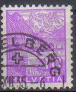 SWITZERLAND, 1934, used 10c. Landscapes. Chillon Castle and Dents du Midi