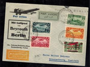 1931 Beirut Lebanon Airmail Cover to Braunschweig Germany