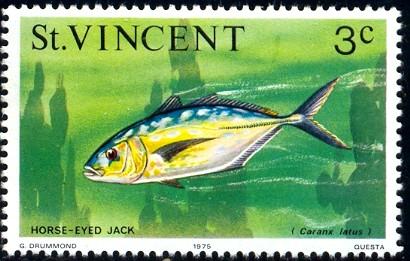 Tropical Fish, Horse-eyed Jack, St Vincent stamp SC#409 MNH