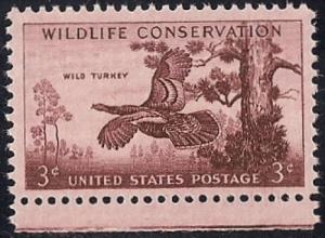 1077 3 cents Wildlife - Wild Turkey Stamp mint OG NH VF-XF