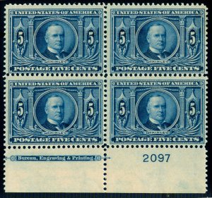 MOMEN: US STAMPS #326 PLATE BLOCK MINT OG H LOT #70108