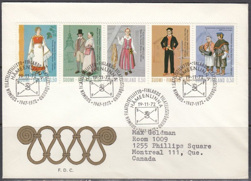 Finland Scott 522a FDC - Folk Costumes