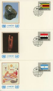 UNITED NATIONS #499-514 Flags FDC First Day Issue UNICEF Cover Collection 1987