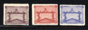 URUGUAY SCOTT 388-90 1928 SOCCOR ISSUE CS MH OG F-VF CAT $48!