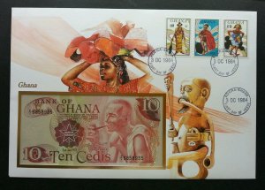 Ghana Traditional Costumes 1984 Culture Art Dresses FDC (banknote cover) *Rare