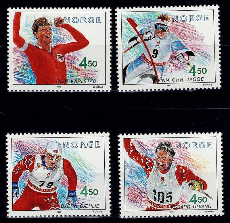 Norway 1035 MNH stamps Winter Olympics Gold Medalists ski skiing