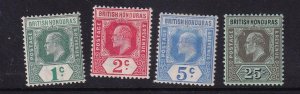 BRITISH HONDURAS SG 95-100 VF-MH 1908-11 DEFINITIVE SET