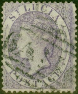 St Lucia 1876 (6d) Mauve SG17 Fine Used