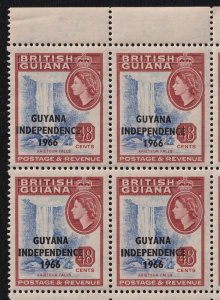 Guyana 1966-67 QEII 48c Independence - Kaieteur Falls MNH Block SG 394 CV £28