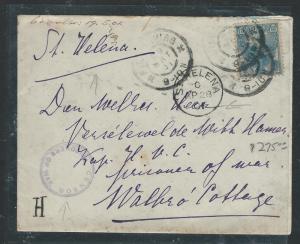 ST HELENA (P0406B) BOER WAR POW COVER FROM NETHERLANDS 1901 TO ST HELENA NICE