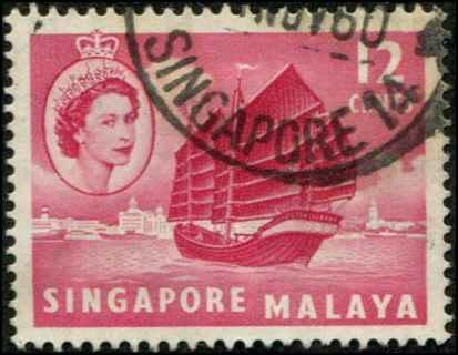 Singapore SC# 35 Local Junk 12c Singapore cancel