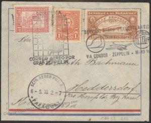 Paraguay 1933 Graf Zeppelin 1st SAF Mi298C Friedrichshafen Germany  Cover 111097