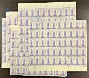 799 Hawaii Territory Statue of Kamehameha  Lot of 5 sheets MNH 3 c Sheet of 50