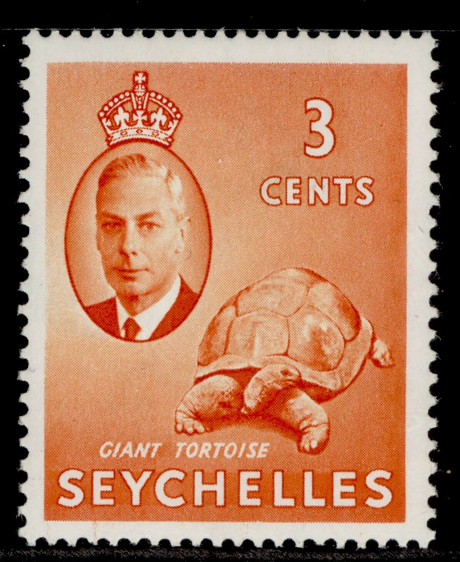 SEYCHELLES QEII SG159, 3c orange, LH MINT. 