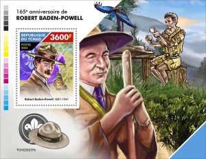 CHAD - 2022 - Robert Baden-Powell - Perf Souv Sheet - Mint Never Hinged