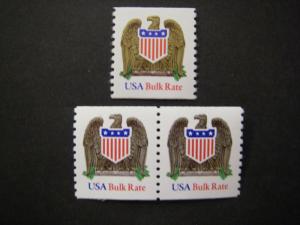 Scott 2604, 10c Eagle and Shield, Bulk Rt Pair & Single