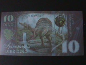 ​SPAIN-2021 DINOSAU-$10 DINO-POLIMER NOTE UNC-COLLECTIBLE-VF PICTORIAL BEAUTIFUL