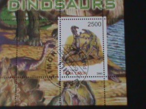 TIMOR-2001-PREHISTORY ANIMAL-DINOSAURS --CTO -SHEET VERY FINE FANCY CANCEL