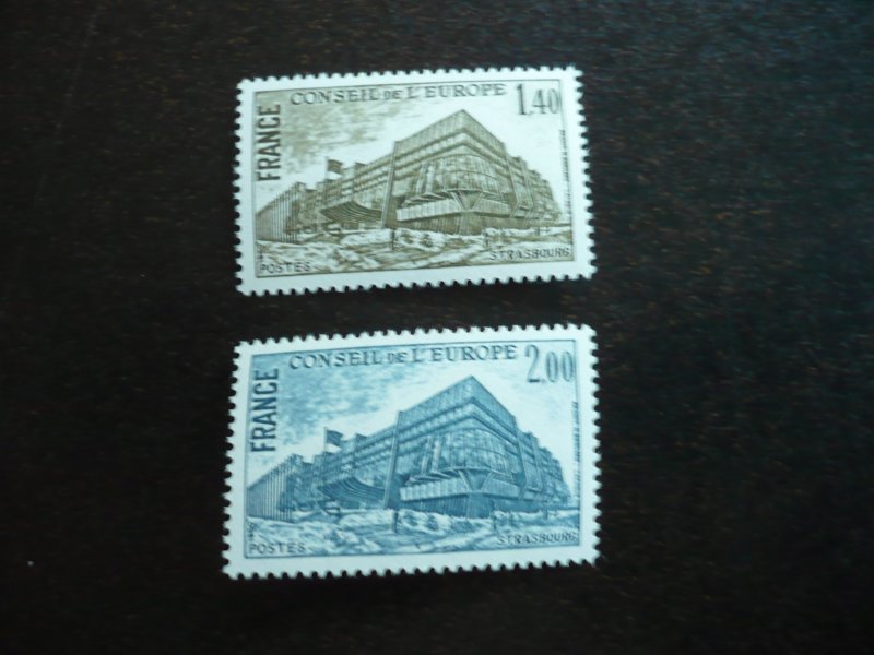 Stamps-France Council of Europe-Scott#1025-1026-Mint Never Hinged Set of 2 Stamp