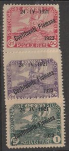 Fiume SC 166, 167, 168 Mint Hinged