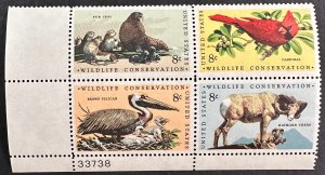 US #1467A (1464-1467) MNH PB4 Wildlife Conservation 1972 [PB423]