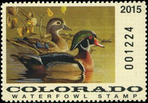COLORADO  #26 2015  STATE DUCK STAMP WOOD DUCKS 