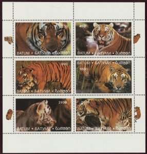 Georgia Batum Animals Tigers Felines Cats Topical Sheet Postage 1996 Mint NH