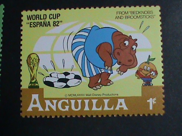 ​DISNEY-ANGUILLA STAMP-1982- DISNEY CARTOON-WORLD CUP SOCCER SPAIN'82 SET VF