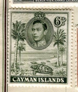 CAYMAN ISLANDS; 1938 early GVI Pictorial fine Mint hinged 6d. value