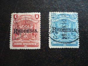 Stamps - Rhodesia -Scott# 83,85 - Used Part Set of 2 Stamps