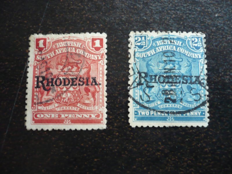 Stamps - Rhodesia -Scott# 83,85 - Used Part Set of 2 Stamps