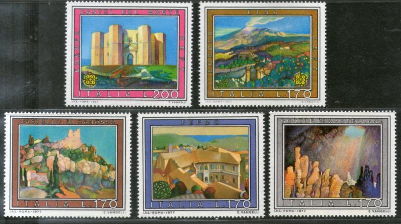 Italia 1977 Tourist Tourism Painting Castle Caves 5v MNH # 2024