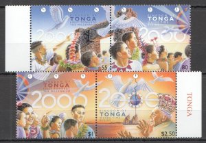 B1440 1999 Tonga 1St Towards Millennium Birds Where Time Begins #1560-3 Set Mnh