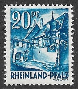 GERMANY FRENCH OCCUPATION RHINE PALATINATE 1947-48 20pf ST MARTIN Sc 6N7 MNH