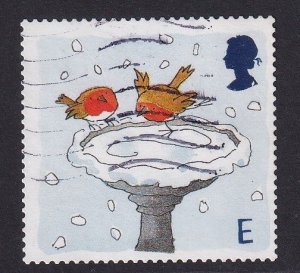 Great Britain  #2004  used 2001  Christmas birdbath  ''E''