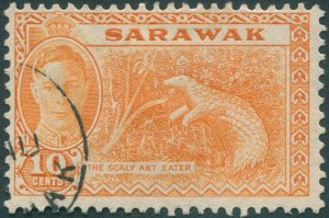 Sarawak 1950 10c orange SG177 used