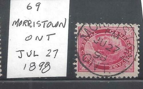 Canada SOCKED-ON-NOSE TOWN CANCEL MORRISTOWN ONT SCOTT 69 FVF USED BS20440 