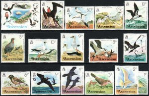 1976 Ascension Birds complete set to £2 MNH Sc# 196 / 211  CV: $21.80