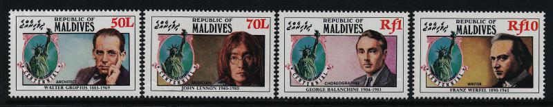 Maldives 1157-61 MNH Statue of Liberty, John Lennon, Walter Groplus