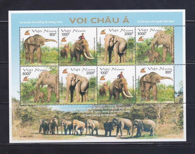 Vietnam Democratic Republic 3198a Set MNH Elephants