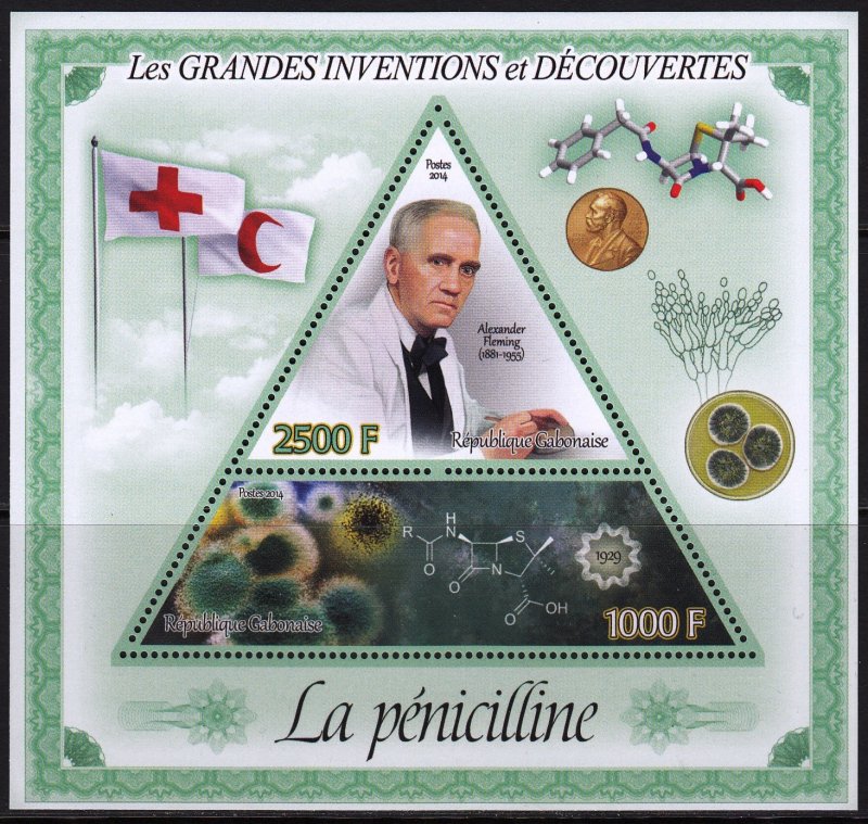 GABON 2014 FLEMING MEDICINE RED CROSS SCIENCE INVENTORS [#1415]