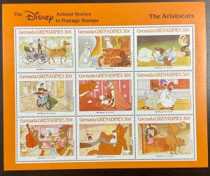 Grenada Grenadines Disney The Aristocats Sheet of 9   1988