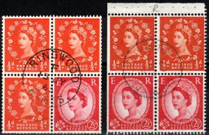 Great Britain #353e, 353g Booklet Panes  F-VF Used  (X1639)