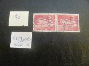 Berlin 1956 Used MI. 154 PAIR XF 22 EUROS  (186)