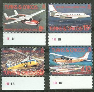 Turks & Caicos # 535-38 Aircraft   (4)  Mint NH