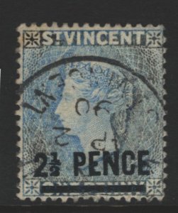 St Vincent Sc#56b Used - part stamp color changeling