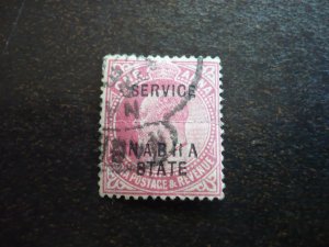 Stamps-Indian Convention State Nabha-Scott#O24-Used Part Set of 1 Stamp